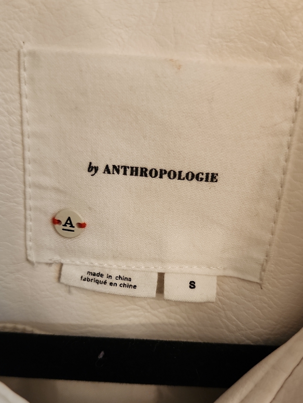 NWOT Anthropologie Ivory Moto Leather Jacket - Picture 7 of 16